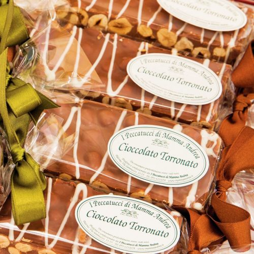 BARRA CIOCCOLATO TORRONATO AL LATTE E NOCCIOLE G 150