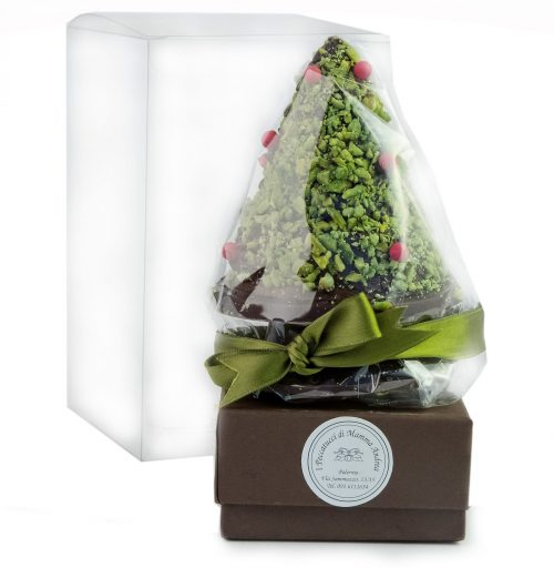 ALBERELLO DI CIOCC. FOND. CON PISTACCHIO SU BASE FETTE ARANCE RICOP.