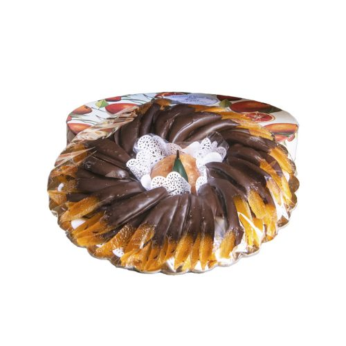 ARANCE RICOP. DI CIOCCOLATO FOND. E FRUTTO PASTA REALE TONDA 22 